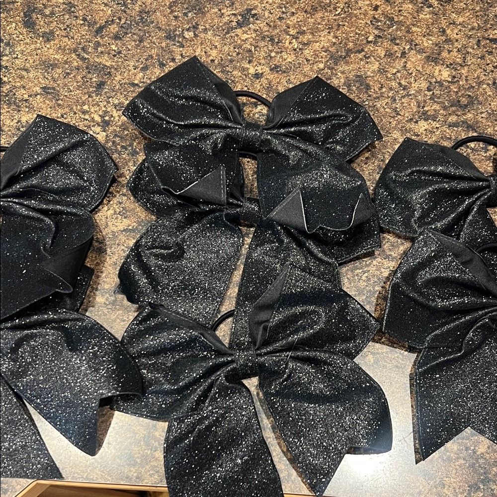 Black Glitter Hair Bows